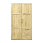 White Wood Wardrobe Armoire Storage Cabinet with Doors,Drawers,Hanging Rod