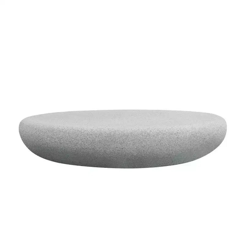 Modern Fiberglass Coffee Table with Matte Rocks Design, Irregular Accent Center Table for Living Room, Office, or Small Spaces-Panipeachy