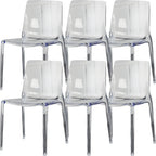 Amber Acrylic Armless Low Back Dining Chair