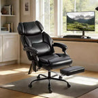 HOMCOM High Back Vibration Massage Office Chair, Heated Reclining Computer Chair with Footrest, Adjustable Headrest