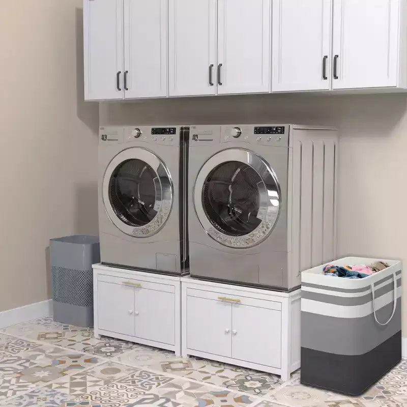 Black / White Heavy-Duty Metal Washer & Dryer Pedestal Stand �C Single Unit, Anti-Vibration