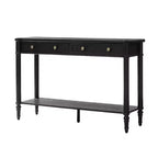 47.2 Walnut Console Table with 2 Fluted Drawers & Lower Shelf