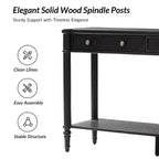 47.2 Walnut Console Table with 2 Fluted Drawers & Lower Shelf