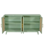4-Door Cabinet with Rattan Doors