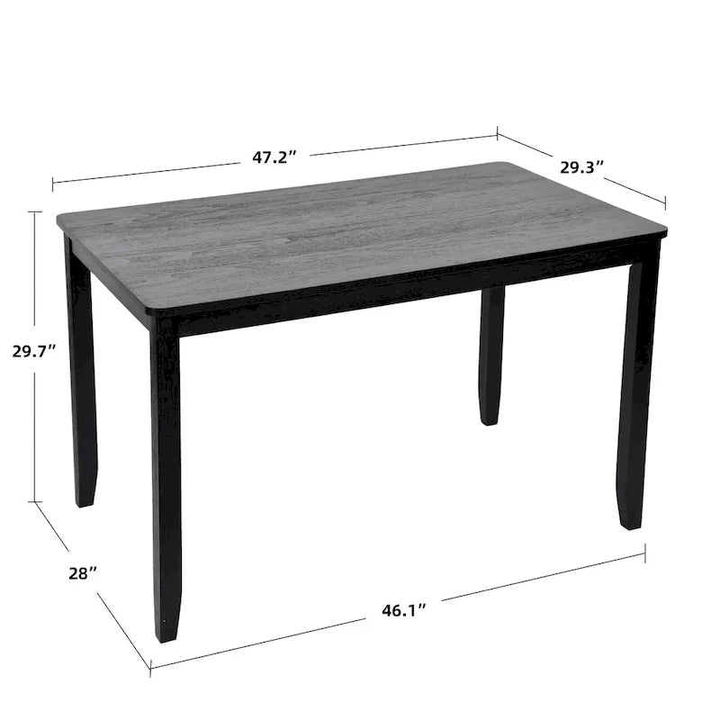 5-Piece Solid Wood 47L Dining Table Sets (1 Table+ 4 Slat Back Chairs)