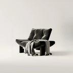 Contemporary Black Tufted Armless Chenille Accent Chair