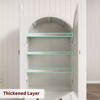 71 High Arched Bookcase, Wooden Arched Bookshelf With Doors and Drawers, Large Arched Display Bookcase With Storage, Suitable for Office Living Room