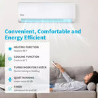 Karl Home 3-Zone 28000 BTU 20 SEER2 Mini Split Air Conditioner with Heat Pump (9K+9K+18K)