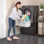 Black / White Heavy-Duty Metal Washer & Dryer Pedestal Stand �C Single Unit, Anti-Vibration