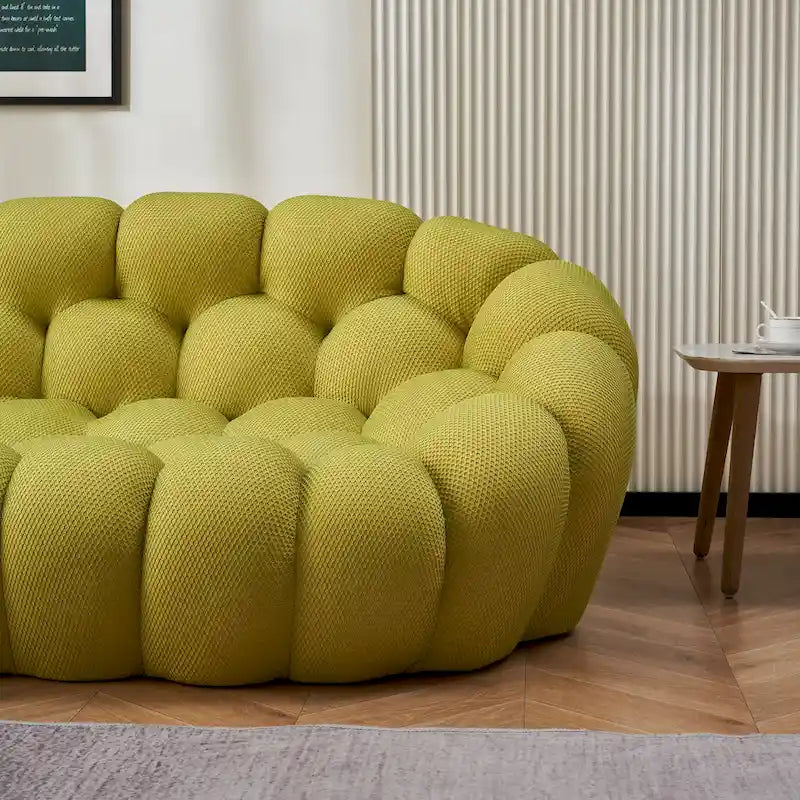 2-Seat Bubble Curved Lazy Sofa Honeycomb Shaped with 3D Textile Fabric for Living Room Salon Apartment