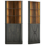 66 Tall Corner Cabinet With Led Light