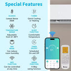 Karl Home 3-Zone 28000 BTU 20 SEER2 Mini Split Air Conditioner with Heat Pump (9K+9K+18K)