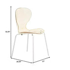 LeisureMod Bristol 5-Piece Dining Set Round Dining Table, 4 Plastic Dining Chairs White Legs