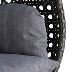LeisureMod 2 Person Hanging Egg Chair with Stand - Outdoor/Indoor Rattan Wicker Patio Swing Hammock Lounger with Cushions