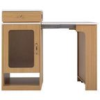 59.5 Kitchen Island with Extendable Dining Table, Double-Sided Storage & Power Outlet, Natural