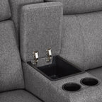 MCombo 60.2 Power Loveseat Recliner Sofa with Massage and Dual Heating, Adjustable Headrest, USB & Type C Port, Fabric