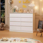 Modern Dresser for Bedroom with 8 Drawers, Wooden Storage Organizer Unit for Closet, Wide Chest of Drawers