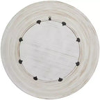 35x35 Wooden Wall Mirror with White Wash Effect Cream - Olivia & May: No Assembly, MDF Frame, Indoor Use