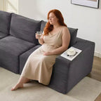 108 Modern Sofa Couch, 3 Seater Upholstered L Shaped Sofa with Pillows, Deep Seat Sofa, No Assembly Required