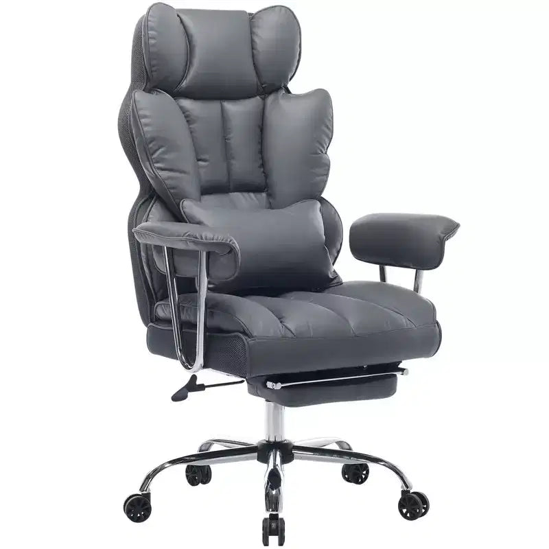 Efomao Ergonomic Desk Office Chair 400LBS, Big and Tall PU Leather Computer Chair, Executive Desk Chair with Footrest and Lumbar Support