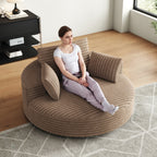 Corduroy Chenille Foam Single Swivel Chair