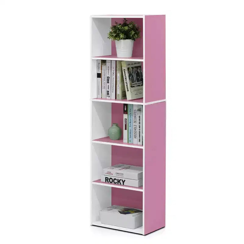 Furinno 5-Cube Reversible Bookcase Open Shelf Dispaly Rack Horizontal Vertical