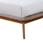 HOMES: Inside + Out 3pc Riverstone Mid-Century Wood Platform Bedroom Set with 2 Nightstands Walnut