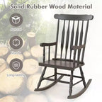 Costway Set of 2 Wood Rocking Chair Glossy Finish White\ Coffe