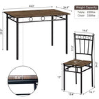 Dyonery Rectangular Dining Table Set for 4,5-Piece Kitchen Table and 4 Chairs,Dining Room Table Set,Space-Saving Kitchen Table Set for Small Space