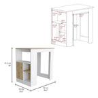 Kitchen Island with 1-Door Cabinet Push to open System and Side Shelves