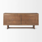 Grier Light Brown Solid Wood with Cane 4 Door Sideboard - 72.0L x 18.0W x 31.0H
