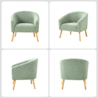 Sheila Modern 30 W Boucle Armchair with Solid Wood Legs Set of 2 by HULALA HOME