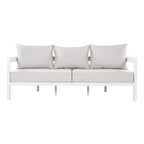 Christopher Knight Home Althea 5 Piece Modern Outdoor Curved Aluminum Conversation Set with Glass Coffee Table