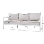 Christopher Knight Home Althea 5 Piece Modern Outdoor Curved Aluminum Conversation Set with Glass Coffee Table