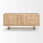 Grier Light Brown Solid Wood with Cane 4 Door Sideboard - 72.0L x 18.0W x 31.0H