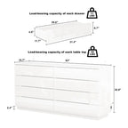 63 High Gloss Dresser With Light Chest w/8 Drawers&Spacious Tabletop