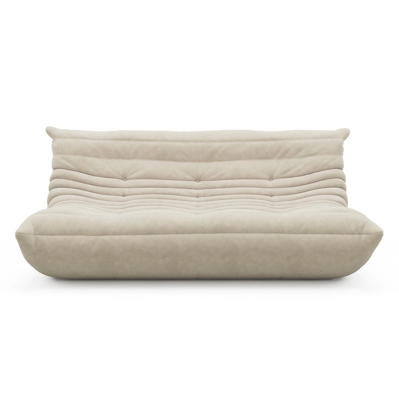 3 Seat Suede Fabric Lounge Floor Couch Lazy Sofa for Living Room
