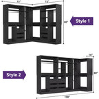 Besiost Set of 3 Corner Closet System with Tower Shelves and Drawers, Freestanding Closet Organizer with Hanging Rods