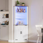 66 Tall Corner Cabinet With Led Light