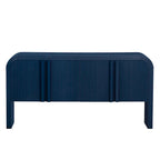 Arched Storage Cabinet Sideboard with 4 Stripes Doors and Adjustable Shelves, Modern Entryway Cabinets with Pine Leg
