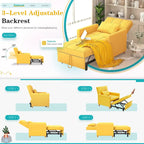 AECOJOY 3 in 1 Sleeper Sofa Chair w/ Pillow &Convertible Backrest