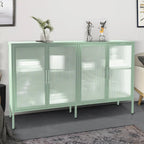 Metal Tempered Glass Cabinet with Adjustable Shelf