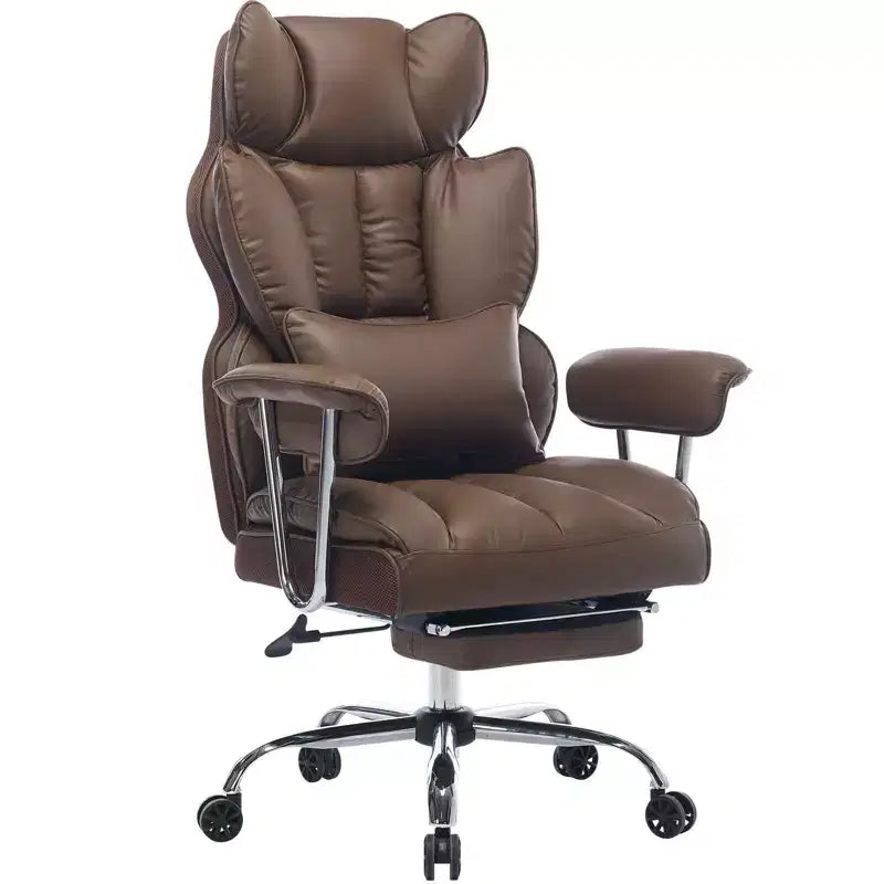 Efomao Ergonomic Desk Office Chair 400LBS, Big and Tall PU Leather Computer Chair, Executive Desk Chair with Footrest and Lumbar Support