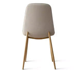 5-Piece Round Dining Set, 37 Pedestal Table with Wood-Look Top and Upholstered Curved Chairs, Modern Style-Panipeachy