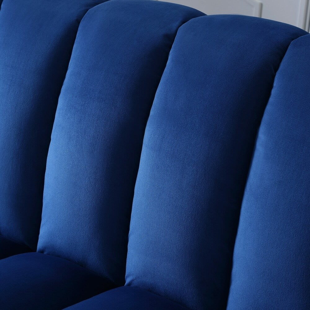 Fabric Upholstered Channel Back Living Room Convertible Sofabed