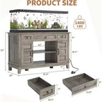 Farmhouse 55-75 Gallon Fish Tank Stand, Aquarium Stand with Power Outlet, 1400LBS Heavy Duty Fish Tank with Stand for Fish/Turtle/Reptile Terrarium