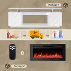 36 Electric Fireplace TV Stand, Entertainment Center & TV Console for TVs up to 80, Modern Fireplace Heater for Living Room
