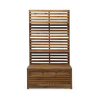 Christopher Knight Home Andrusia Outdoor Rustic Acacia Wood Storage Bench with Rack, Teak