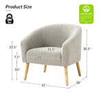 Sheila Modern 30 W Boucle Armchair with Solid Wood Legs Set of 2 by HULALA HOME