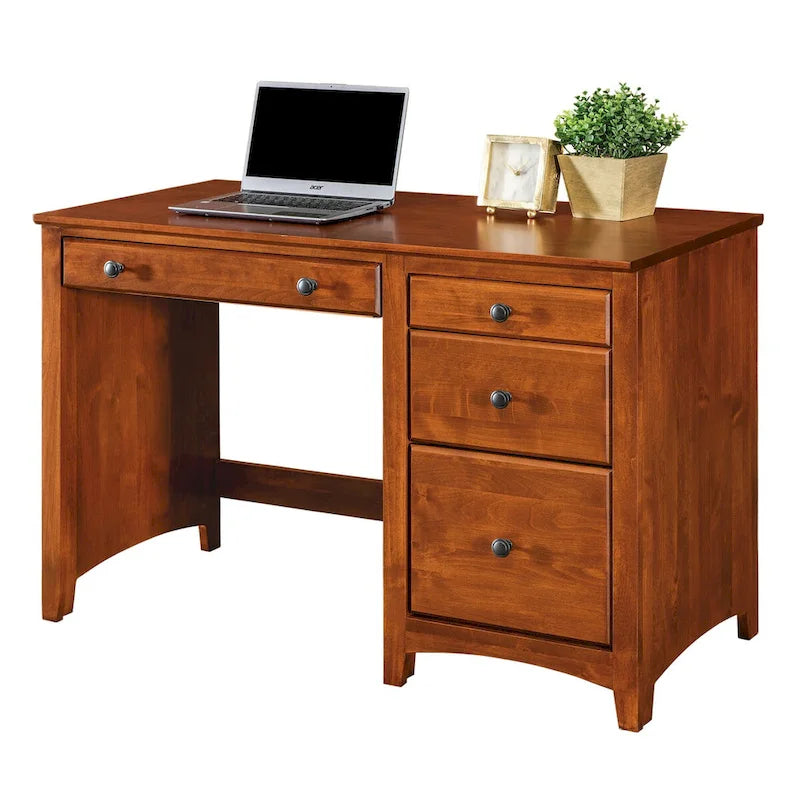 Arch+Haven Solid Wood 4 Drawer Desk
